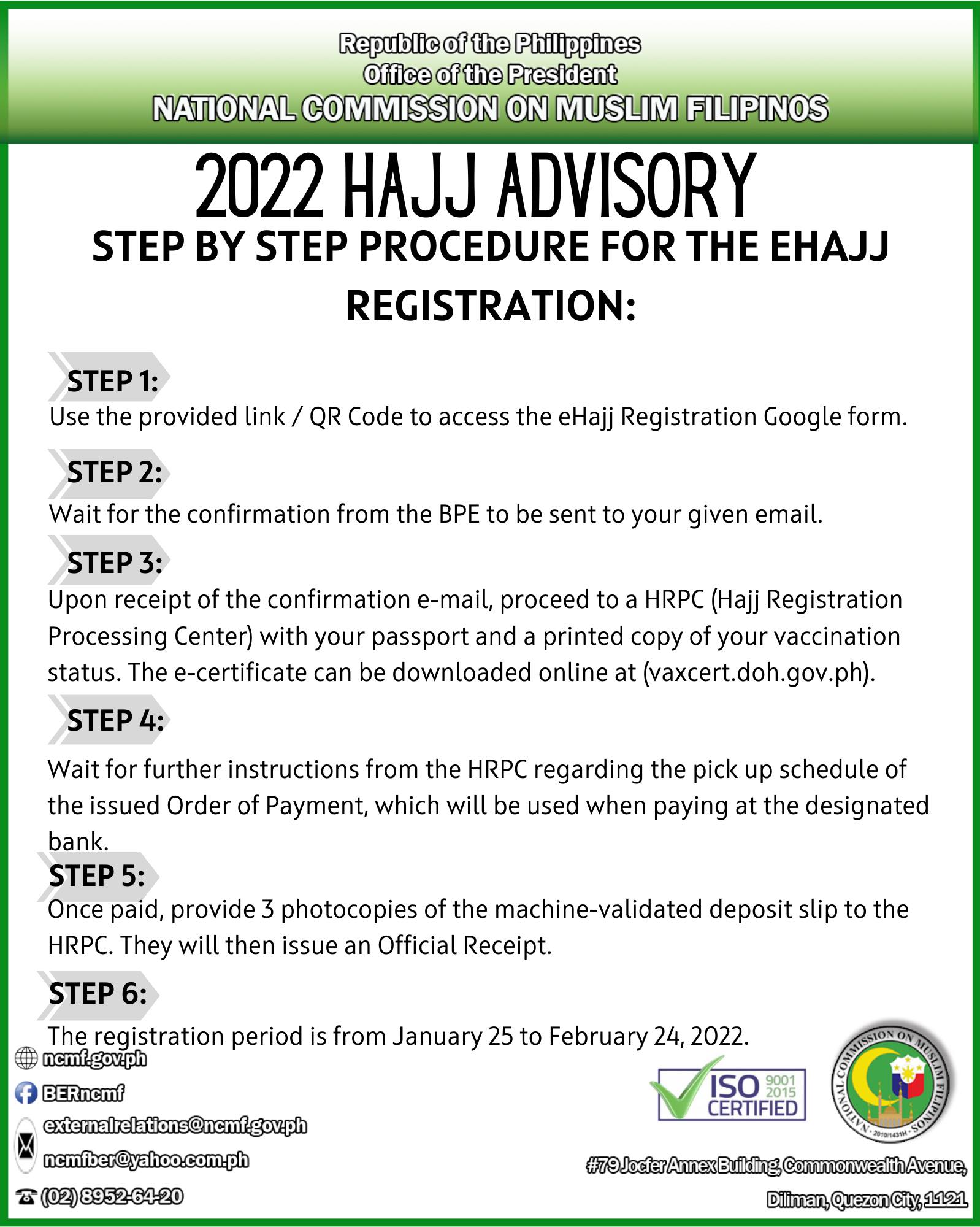 HAJJ ANNOUNCEMENT 2022 | | NCMF
